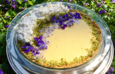Lime Pie with Violets