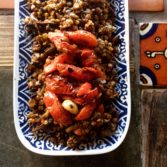 Broiled Eggplant with Tomatoes & Lentils