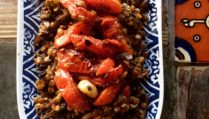 Broiled Eggplant with Tomatoes & Lentils